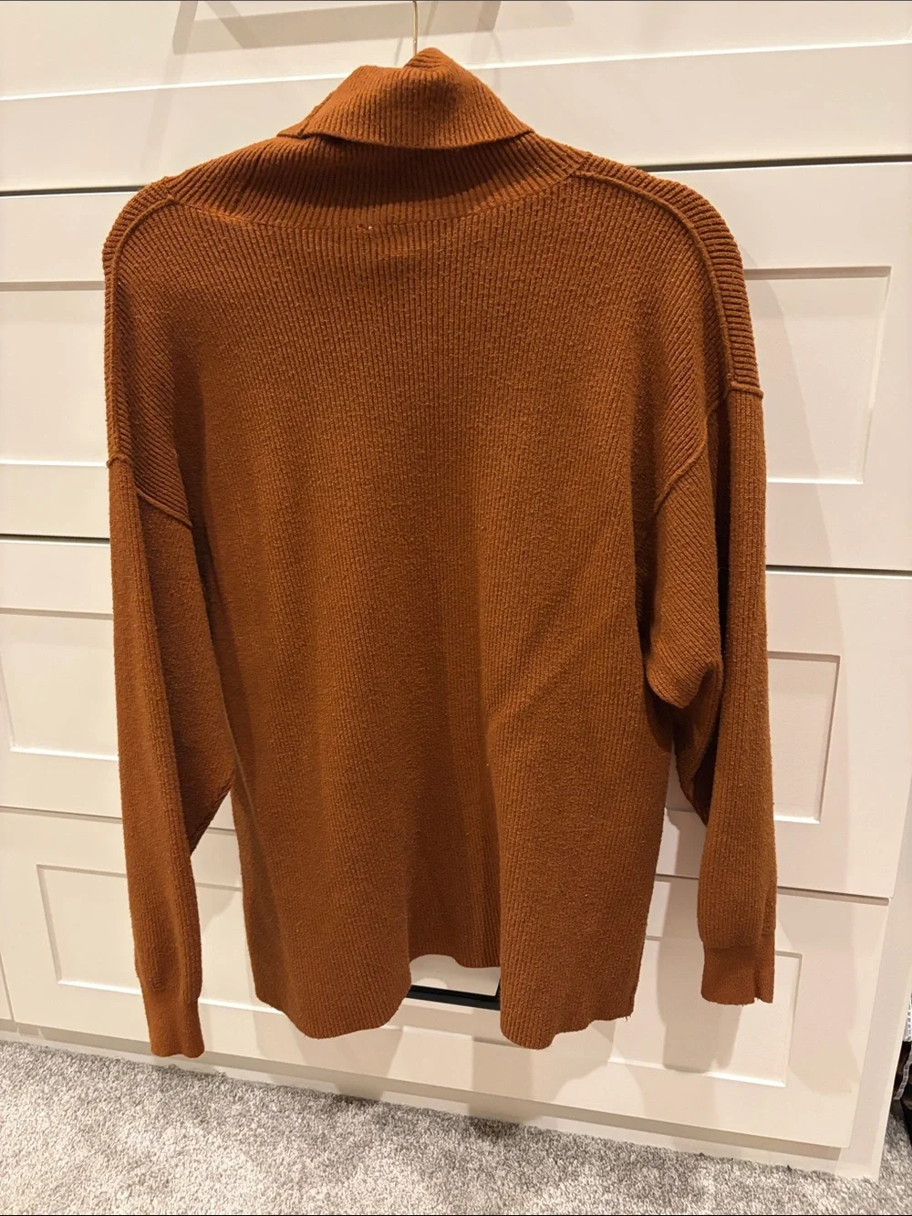 Free People Rust Brown Cowl Turtleneck Sweater